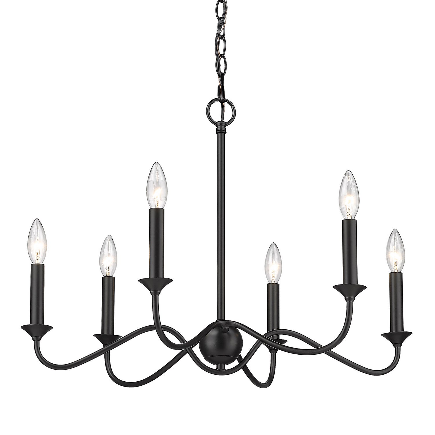 Golden - 8316-6 BLK - Six Light Chandelier - Tierney - Matte Black