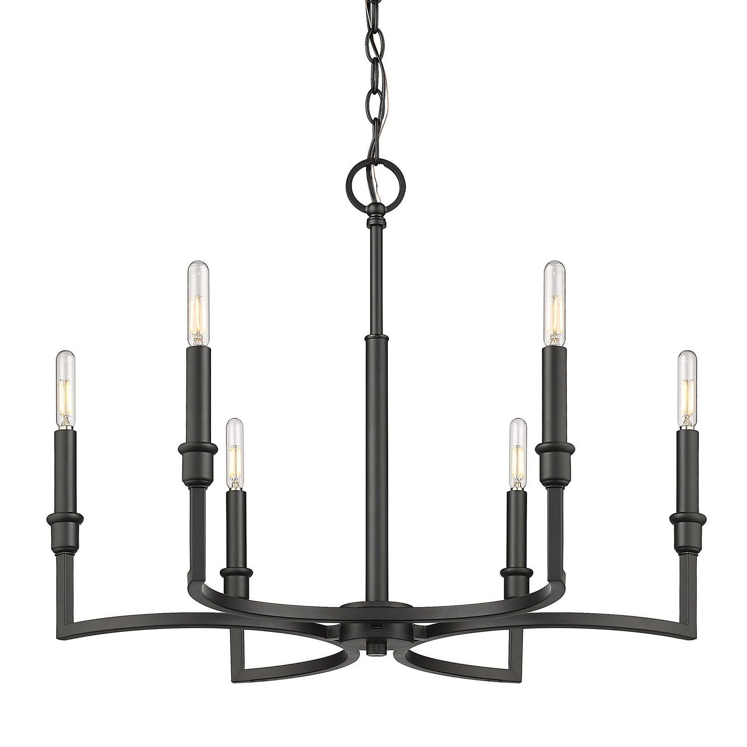 Golden - 8209-6 BLK - Six Light Chandelier - Ellyn BLK - Matte Black