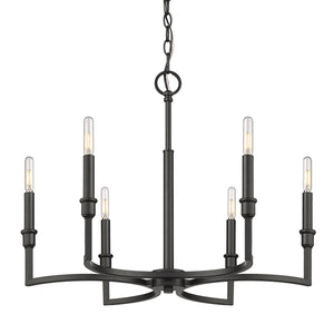 Golden - 8209-6 BLK - Six Light Chandelier - Ellyn BLK - Matte Black