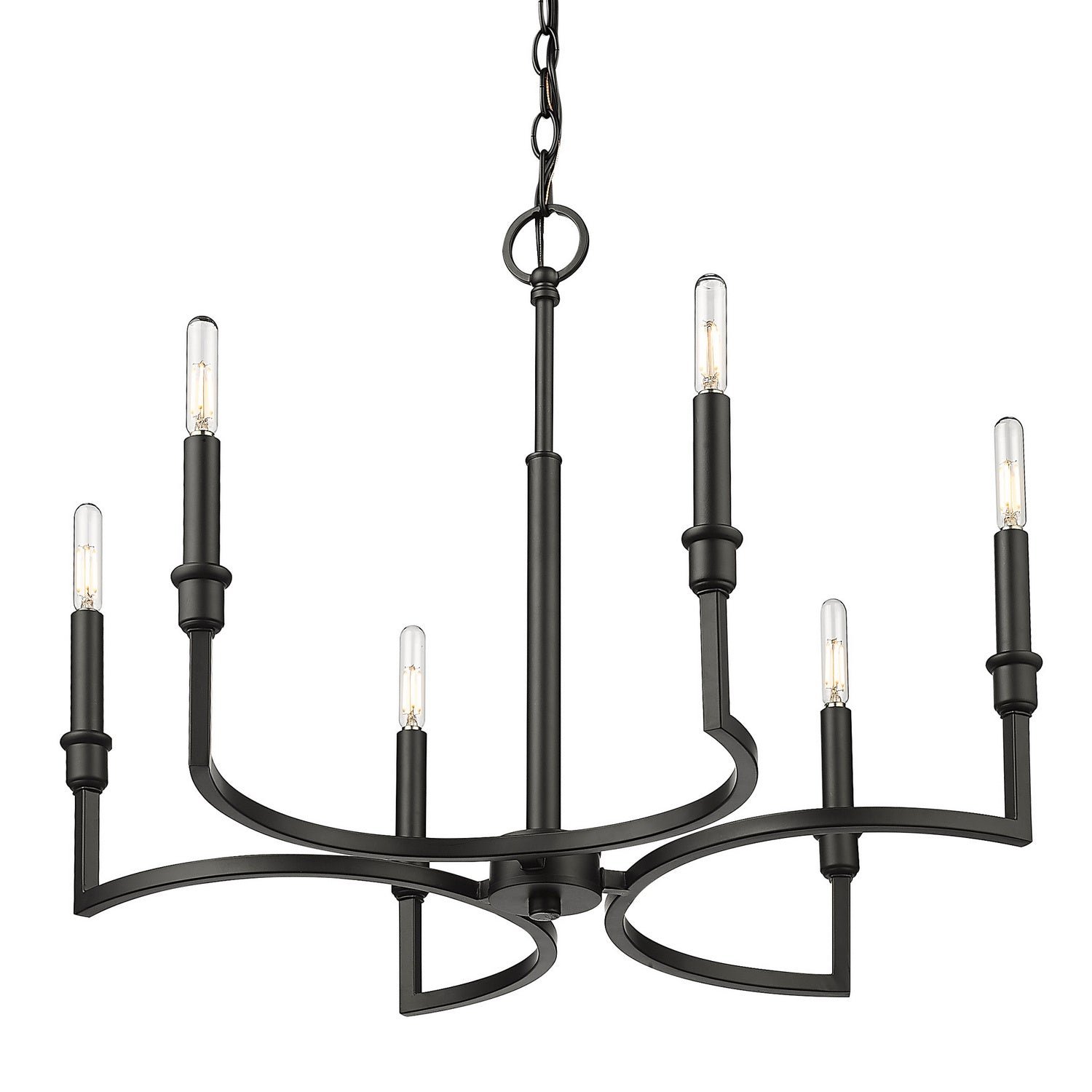 Golden - 8209-6 BLK - Six Light Chandelier - Ellyn BLK - Matte Black