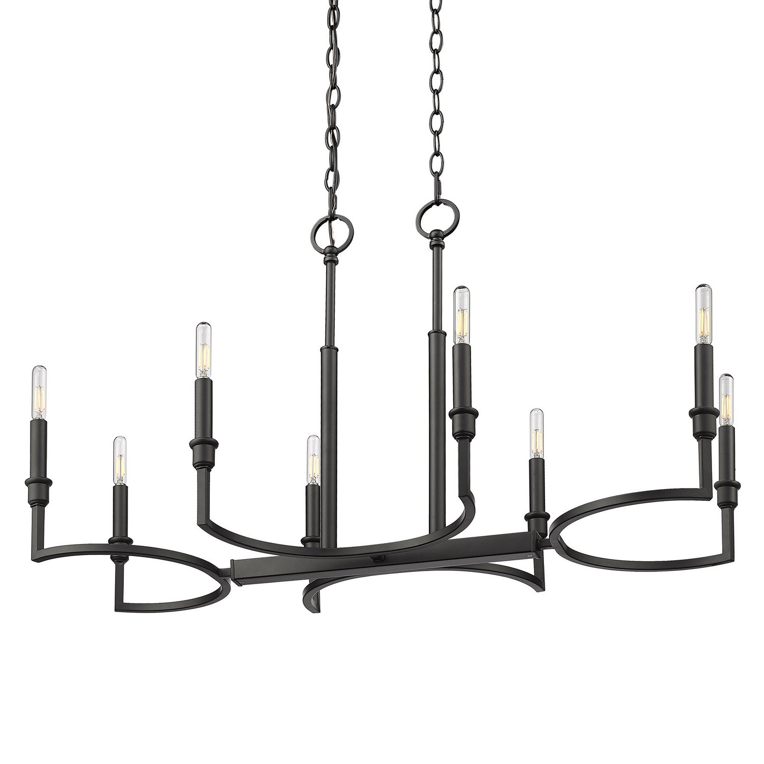 Golden - 8209-LP BLK - Eight Light Linear Pendant - Ellyn BLK - Matte Black