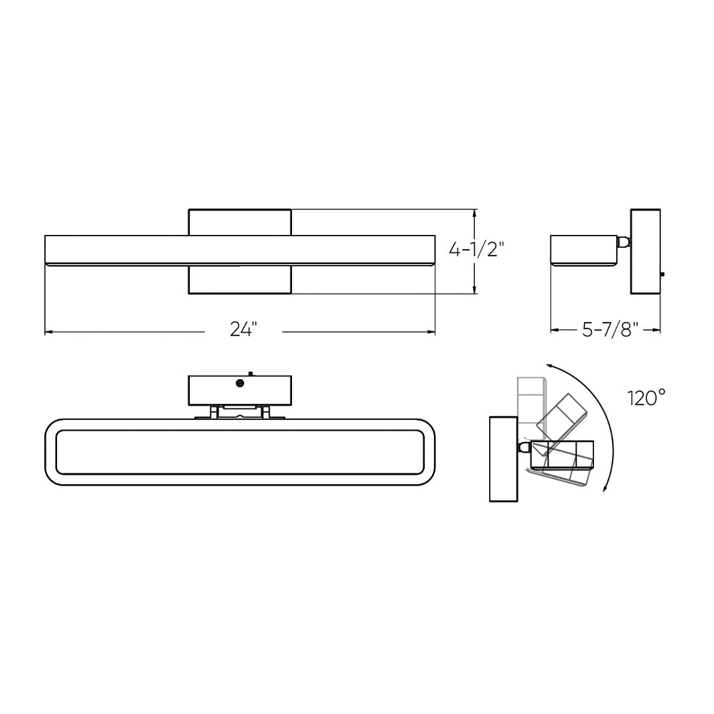 Dals - VSW24-CC-BK - One Light Vanity - Aria - BK