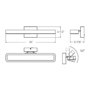 Dals - VSW24-CC-BK - One Light Vanity - Aria - BK