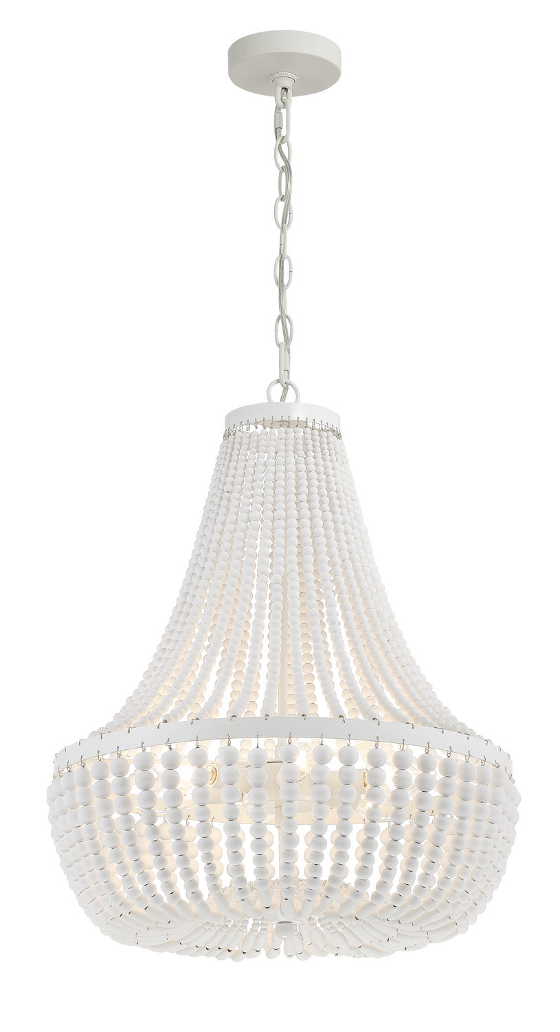 Crystorama - 608-MT - Six Light Chandelier - Rylee - Matte White