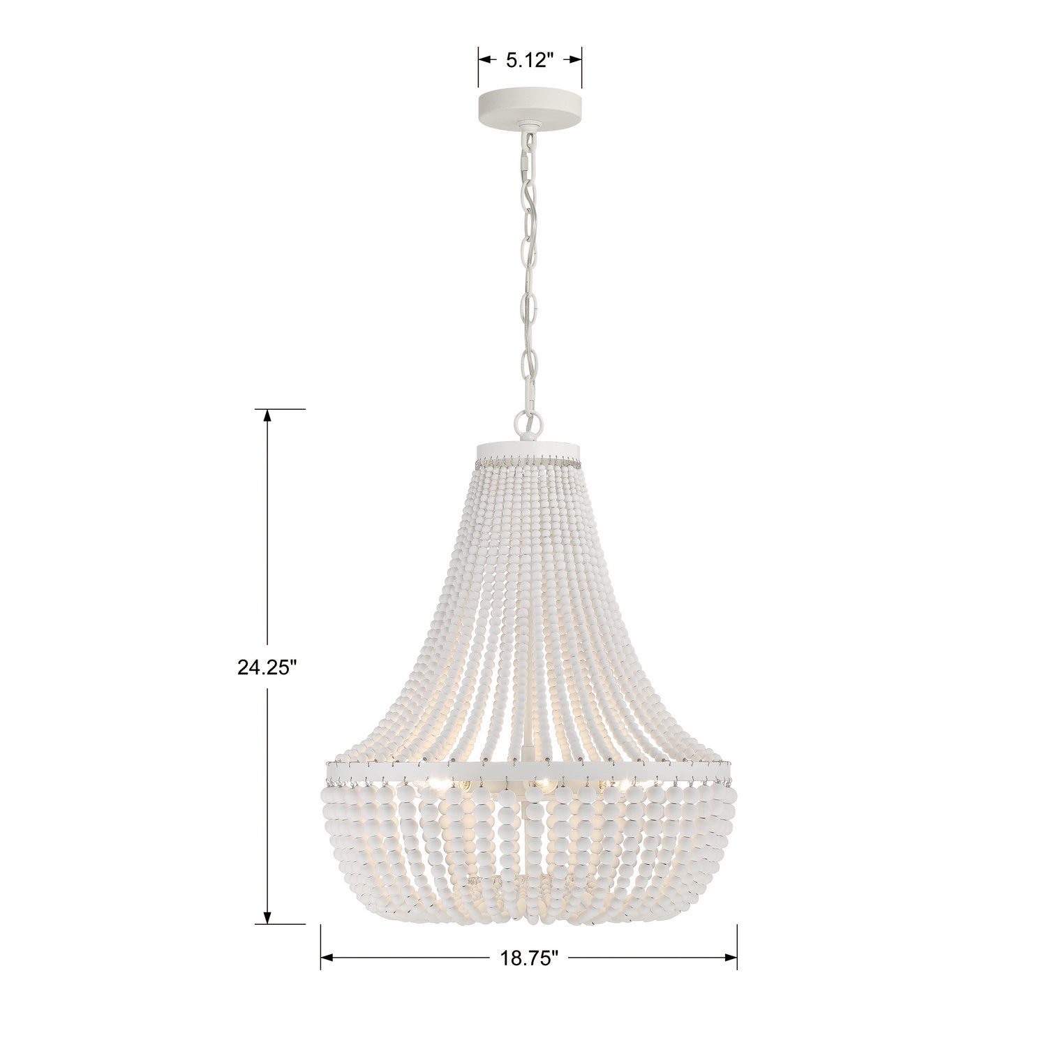 Crystorama - 608-MT - Six Light Chandelier - Rylee - Matte White