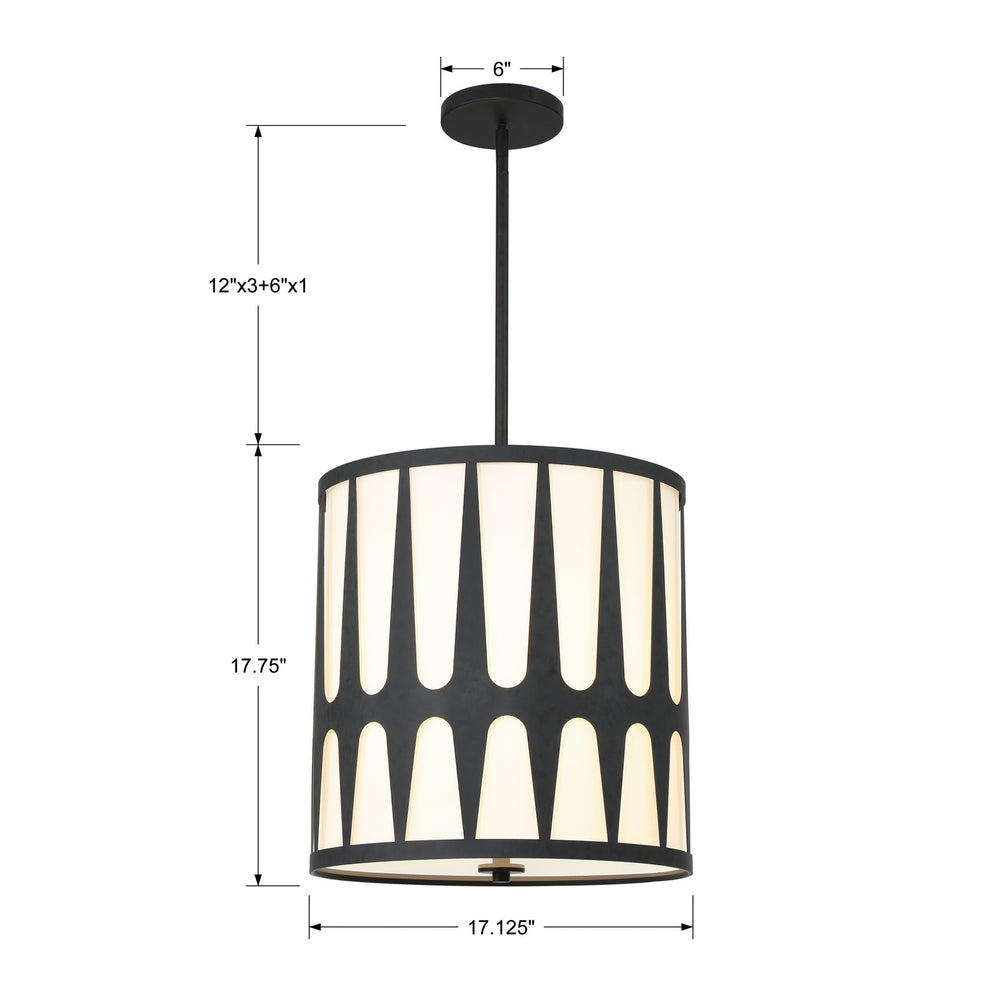 Crystorama - ROY-805-BK - Four Light Pendant - Royston - Black