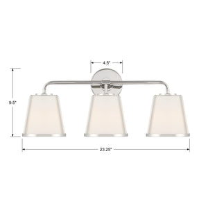 Crystorama - FUL-913-PN - Three Light Bath - Fulton - Polished Nickel