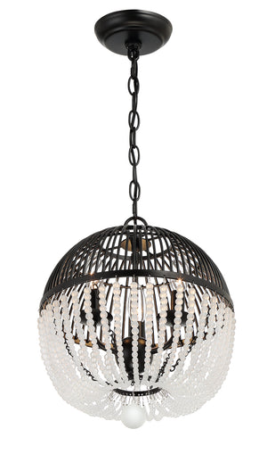 Crystorama - DUV-623-MK - Three Light Mini Chandelier - Duval - Matte Black