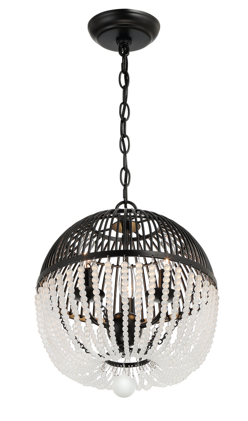 Crystorama - DUV-623-MK - Three Light Mini Chandelier - Duval - Matte Black