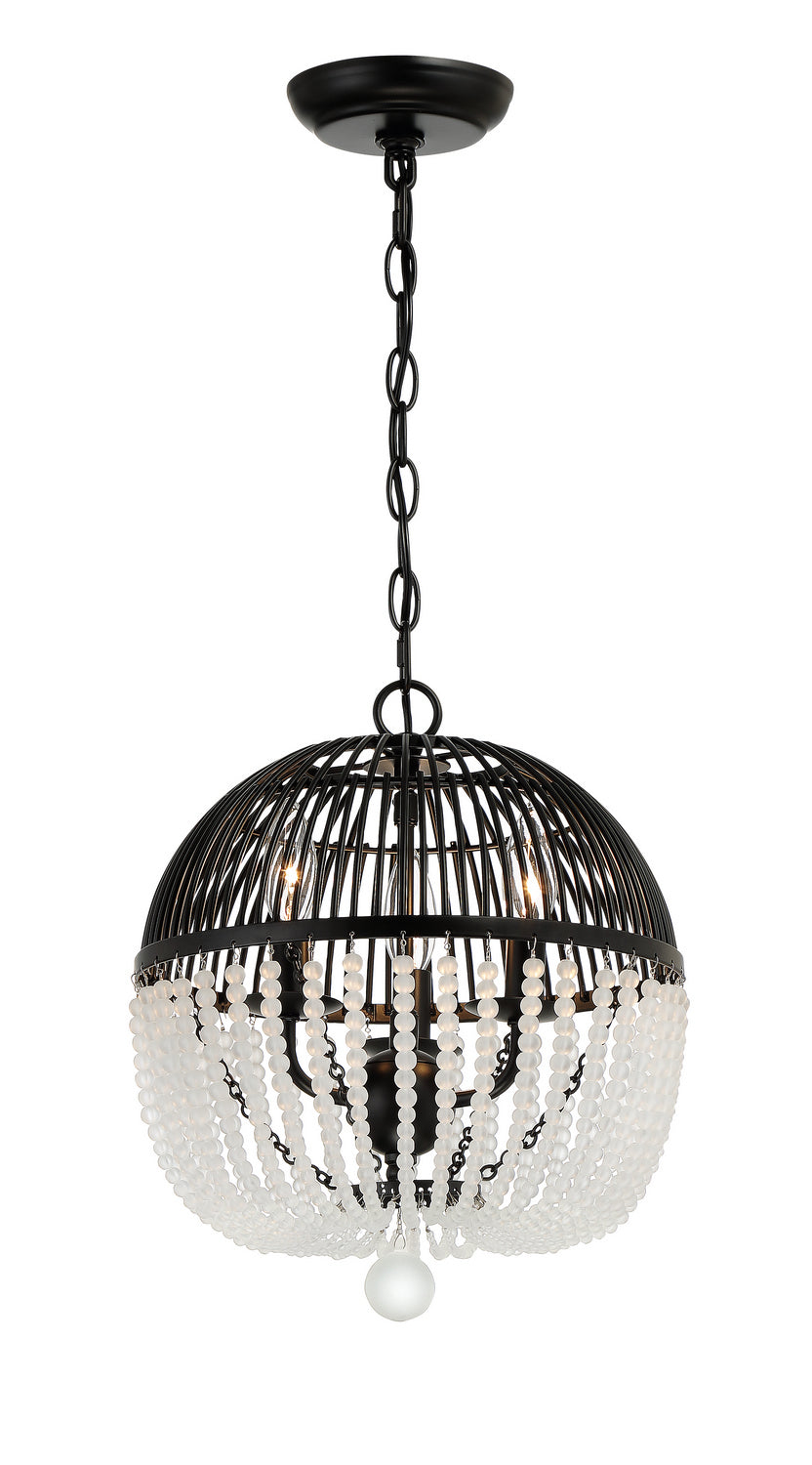 Crystorama - DUV-623-MK - Three Light Mini Chandelier - Duval - Matte Black