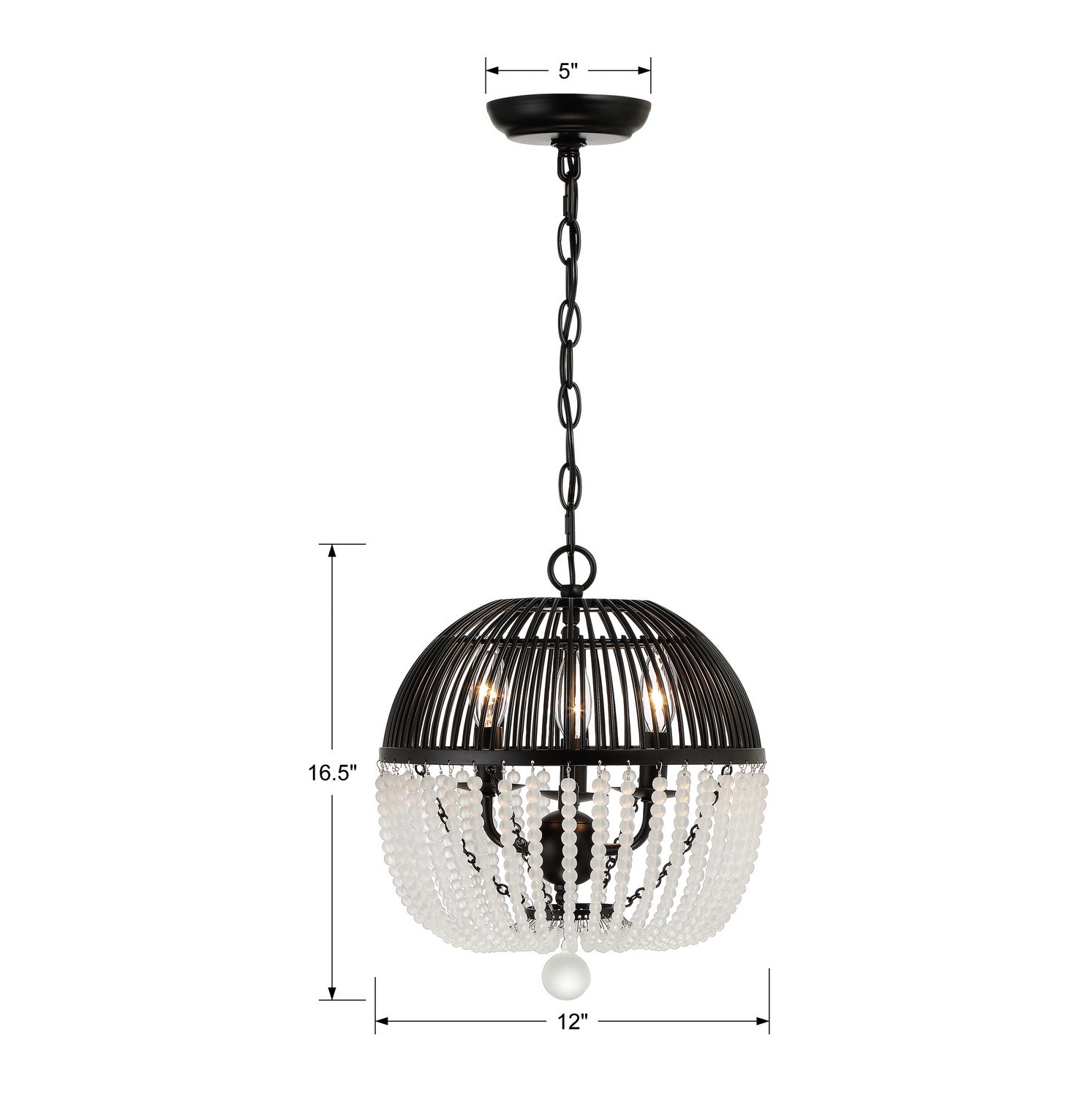 Crystorama - DUV-623-MK - Three Light Mini Chandelier - Duval - Matte Black