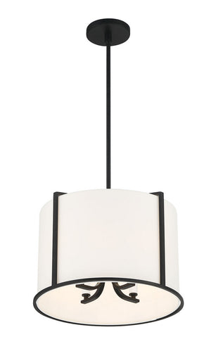 Crystorama - CAR-9204-BK - Four Light Pendant - Carlyn - Black