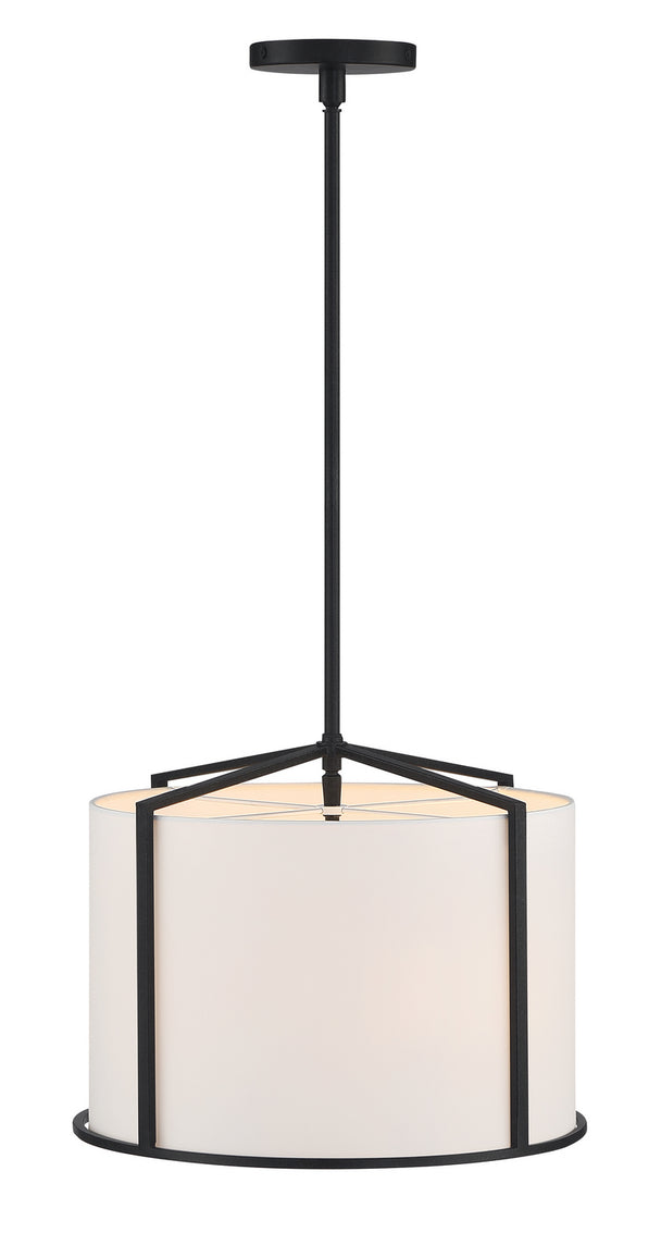 Crystorama - CAR-9204-BK - Four Light Pendant - Carlyn - Black