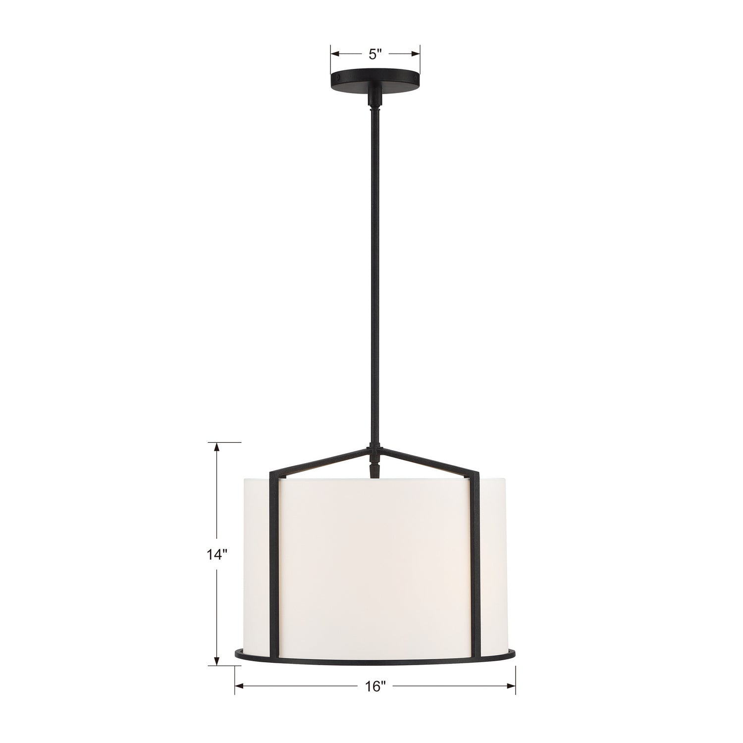 Crystorama - CAR-9204-BK - Four Light Pendant - Carlyn - Black