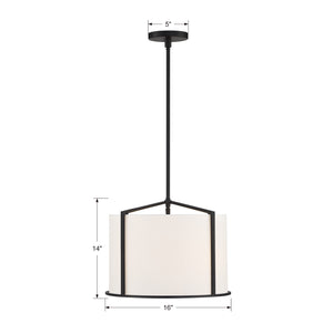 Crystorama - CAR-9204-BK - Four Light Pendant - Carlyn - Black