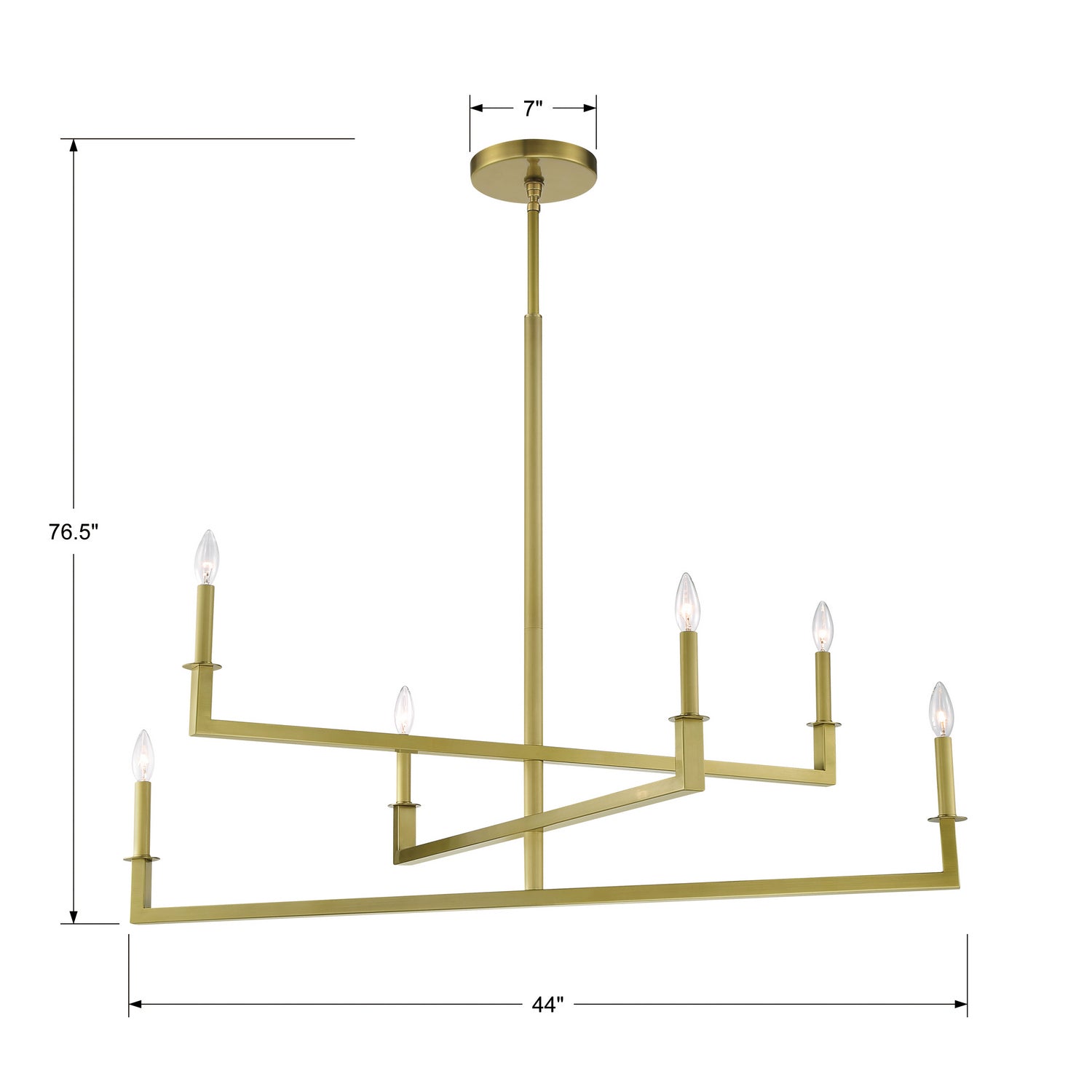 Crystorama - DNT-6046-AG - Six Light Chandelier - Dante - Aged Brass