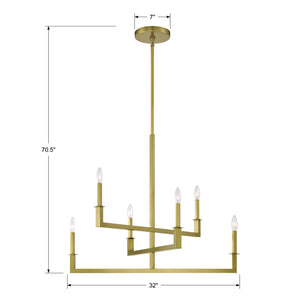 Crystorama - DNT-6036-AG - Six Light Chandelier - Dante - Aged Brass