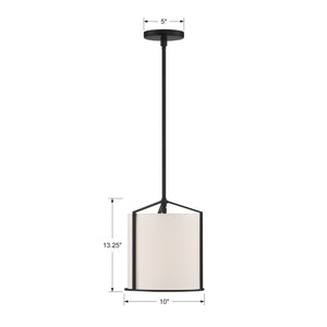 Crystorama - CAR-9201-BK - One Light Pendant - Carlyn - Black