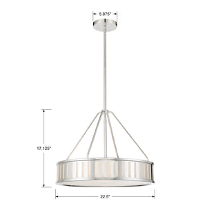 Crystorama - KEN-8304-PN - Four Light Pendant - Kendal - Polished Nickel