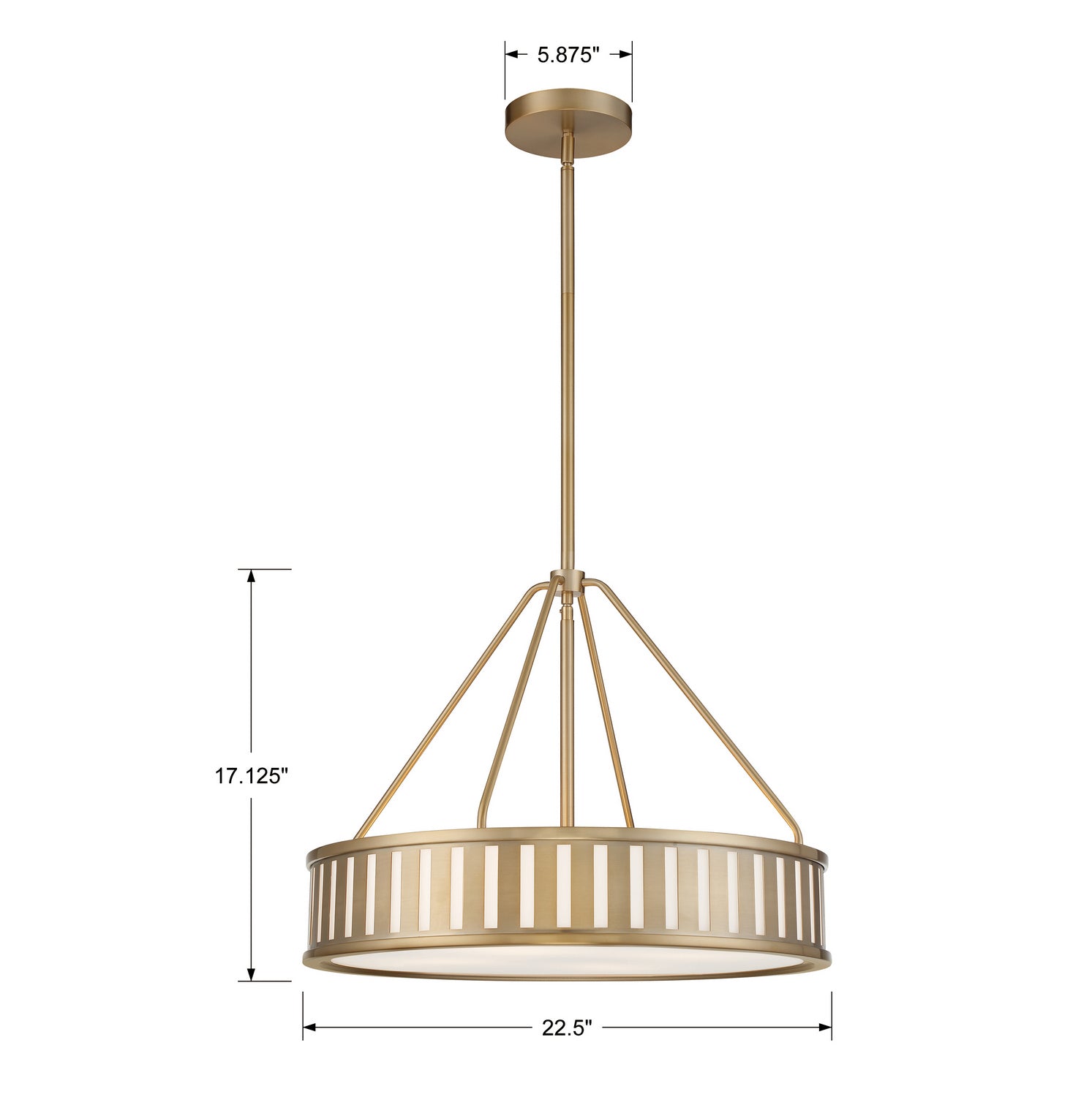 Crystorama - KEN-8304-VG - Four Light Pendant - Kendal - Vibrant Gold