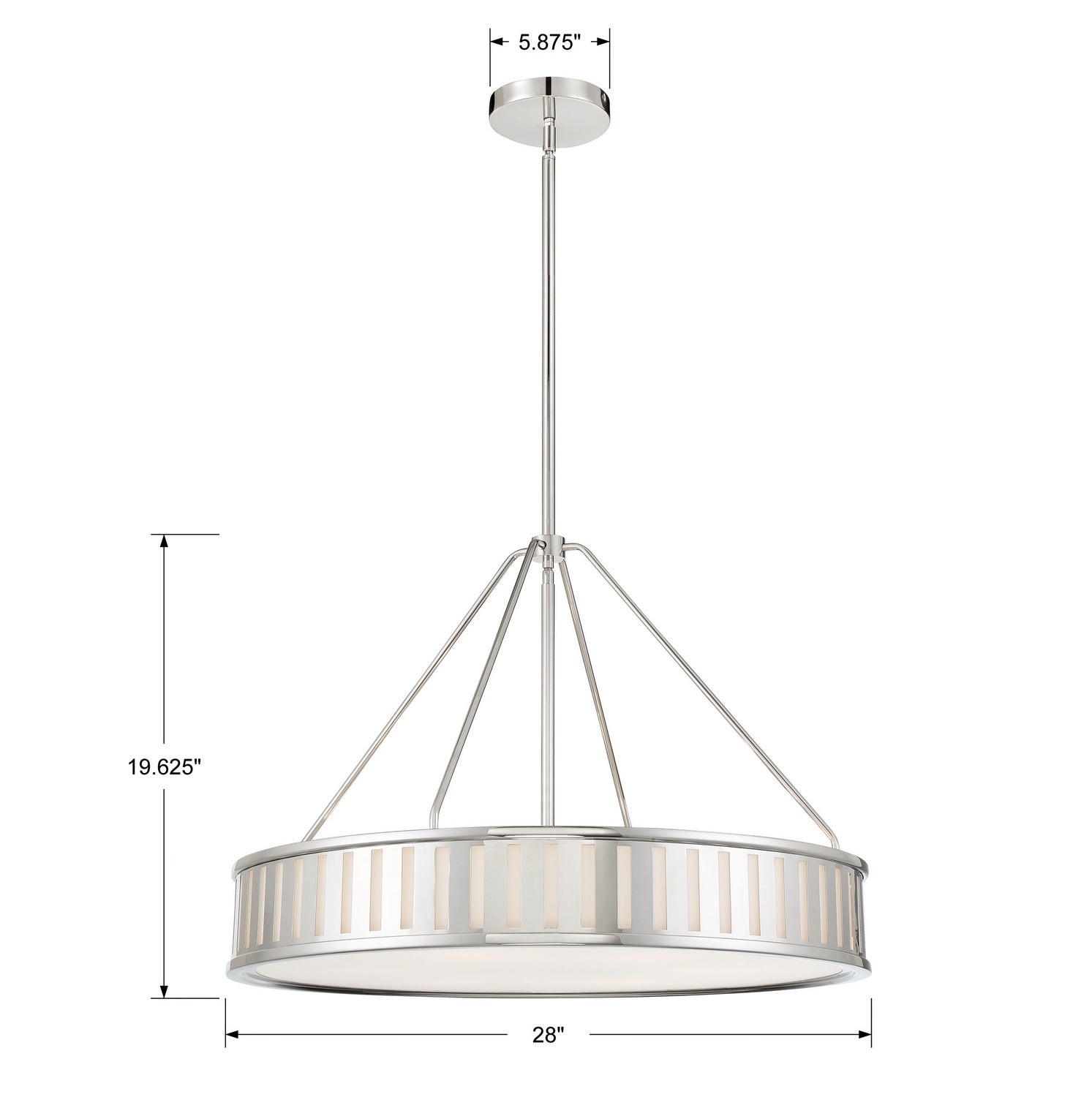 Crystorama - KEN-8306-PN - Six Light Pendant - Kendal - Polished Nickel