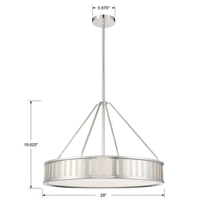 Crystorama - KEN-8306-PN - Six Light Pendant - Kendal - Polished Nickel