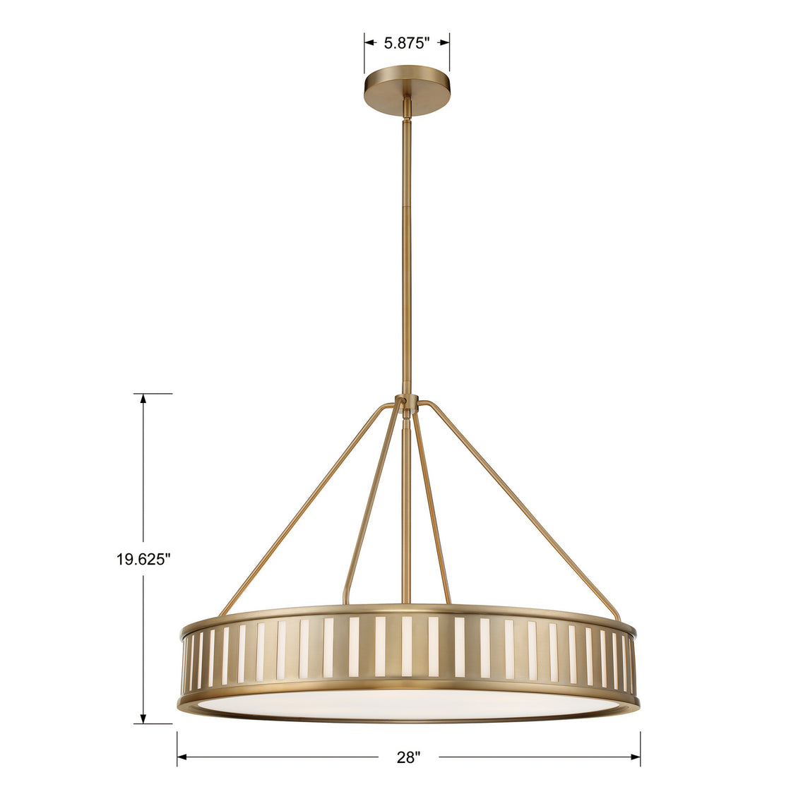 Crystorama - KEN-8306-VG - Six Light Pendant - Kendal - Vibrant Gold