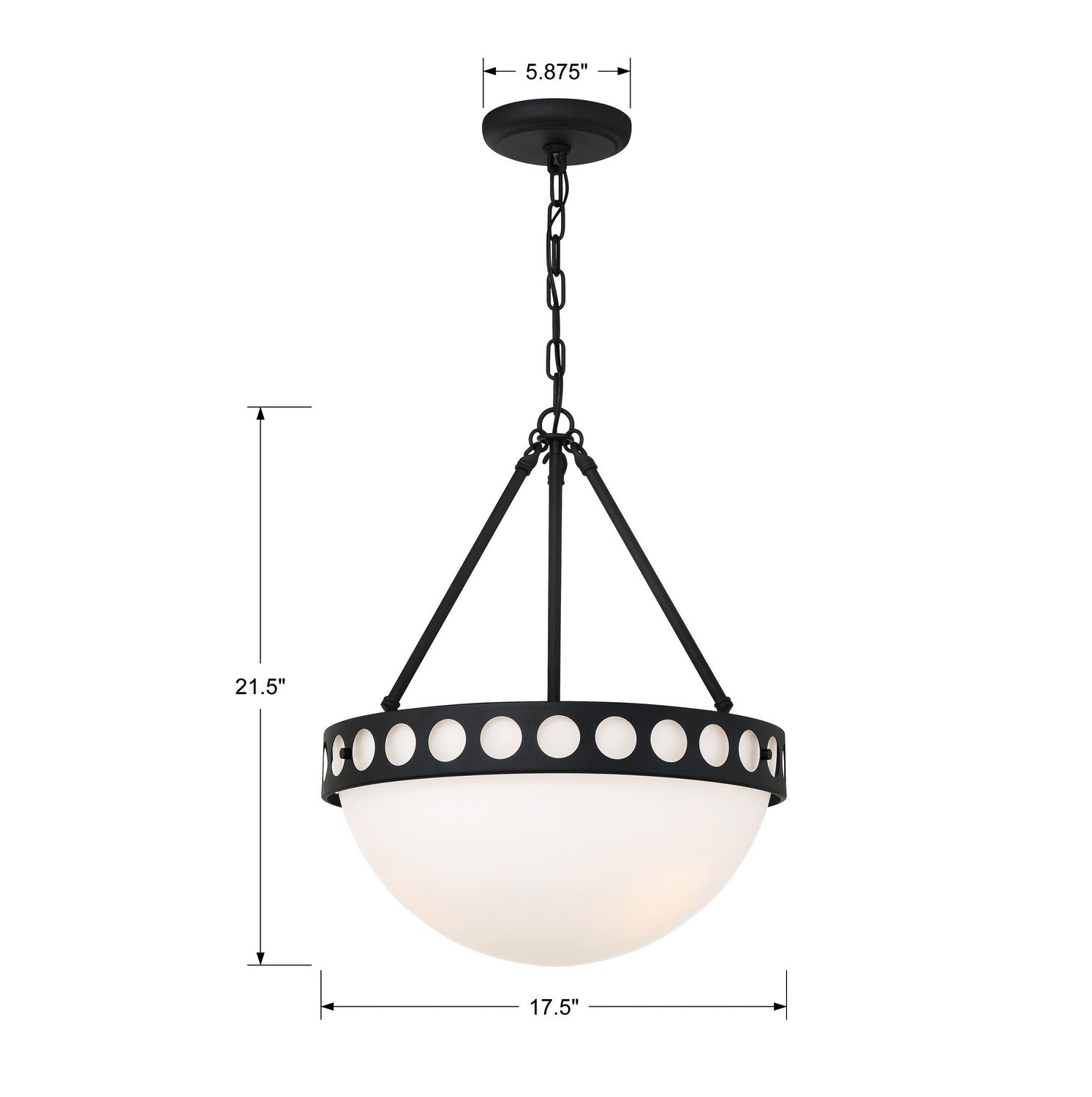 Crystorama - KIR-B8105-BF - Three Light Chandelier - Kirby - Black Forged