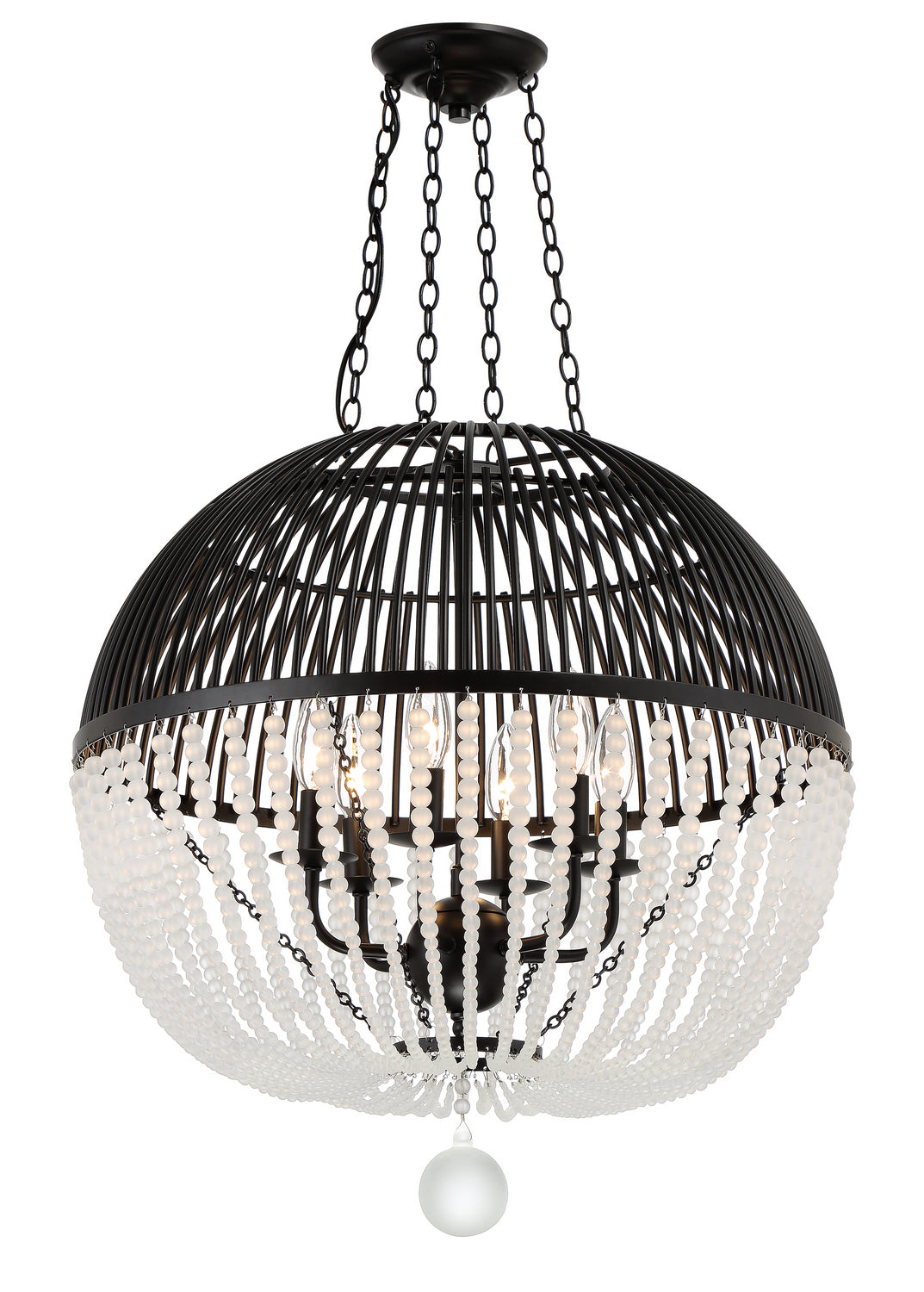 Crystorama - DUV-626-MK - Six Light Pendant - Duval - Matte Black