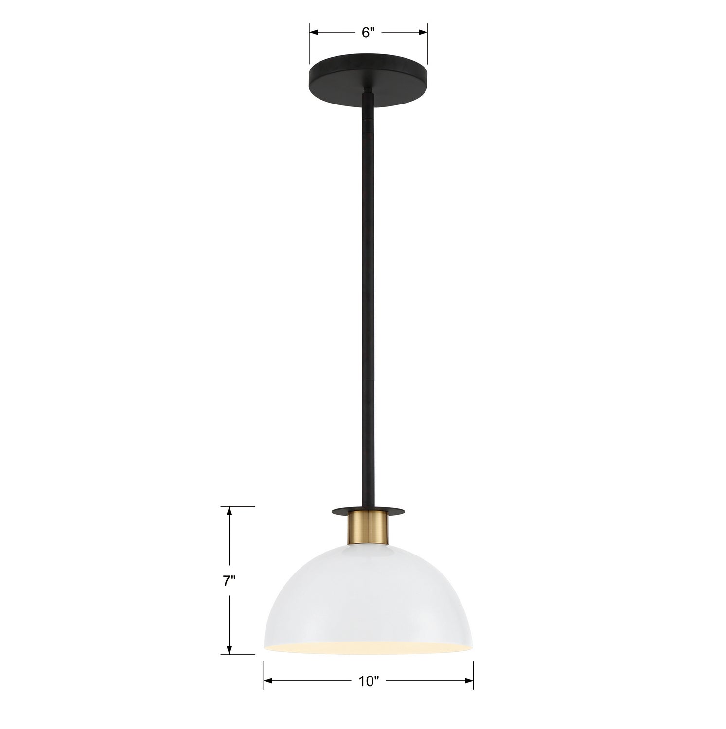 Crystorama - GIG-813-BK-AG - One Light Pendant - Gigi - Black / Aged Brass