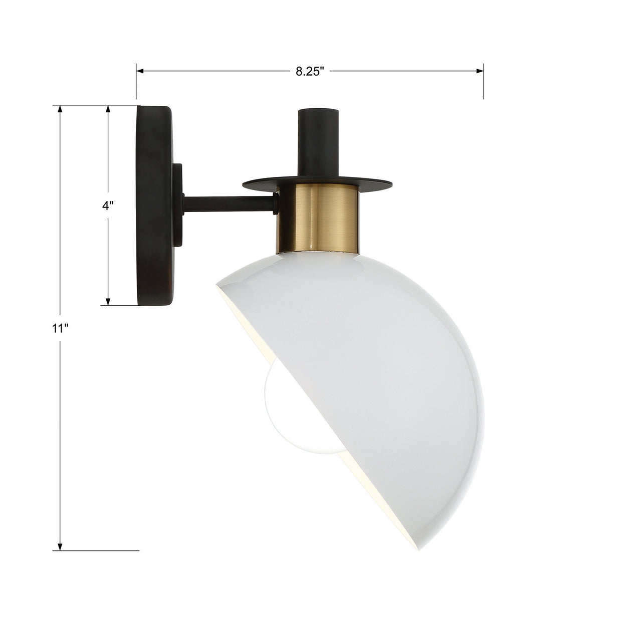 Crystorama - GIG-811-BK-AG - One Light Wall Sconce - Gigi - Black / Aged Brass