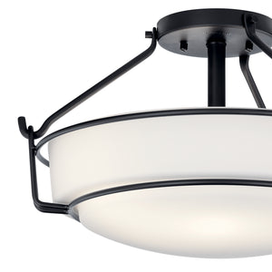 Kichler - 44085BK - Three Light Semi Flush Mount - Alkire - Black