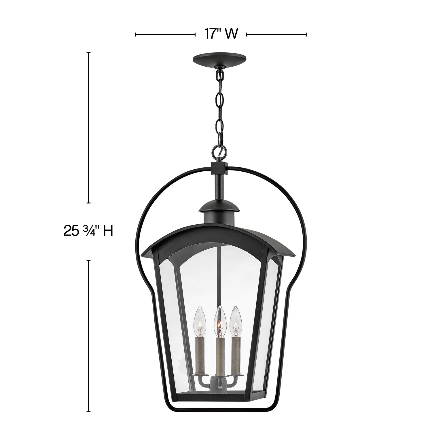 Hinkley - 13302BK - LED Hanging Lantern - Yale - Black