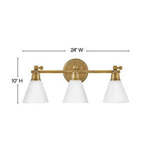 Hinkley - 51183HB - LED Vanity - Arti - Heritage Brass