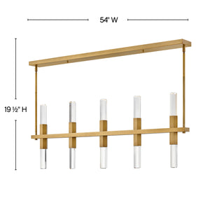 Fredrick Ramond - FR30608HBR - LED Linear Pendant - Cecily - Heritage Brass