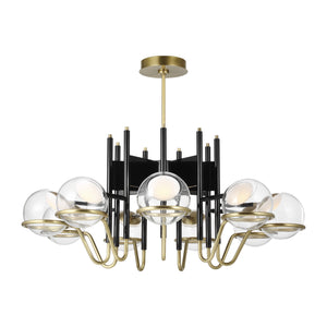 Visual Comfort Modern - 700CRBY9BNB-LED927 - LED Chandelier - Crosby - Glossy Black/Natural Brass