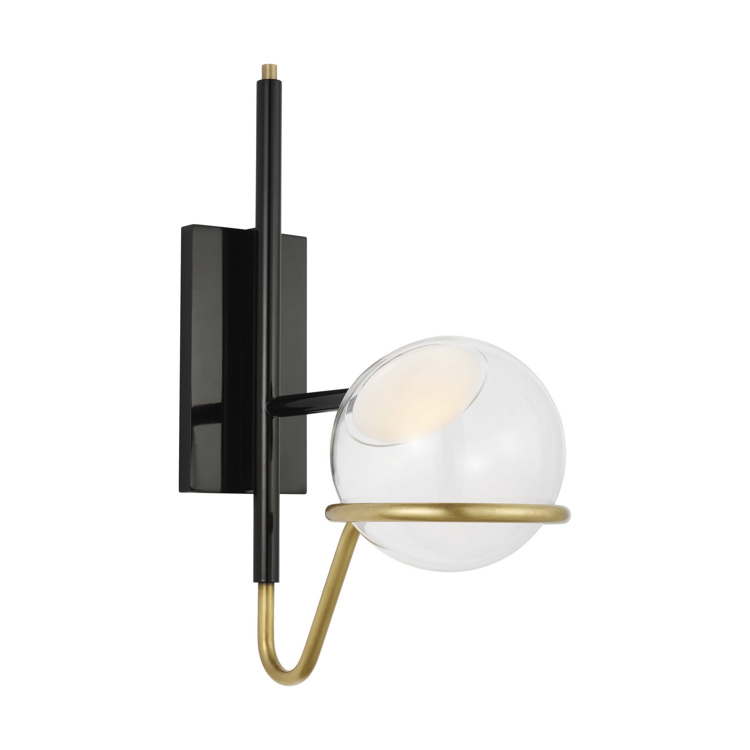 Visual Comfort Modern - 700WSCRBY18BNB-LED927-277 - LED Wall Sconce - Crosby - Glossy Black/Natural Brass