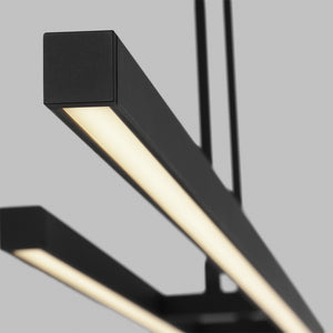 Visual Comfort Modern - 700LSSTG260B-LED927 - LED Linear Suspension - Stagger - Nightshade Black