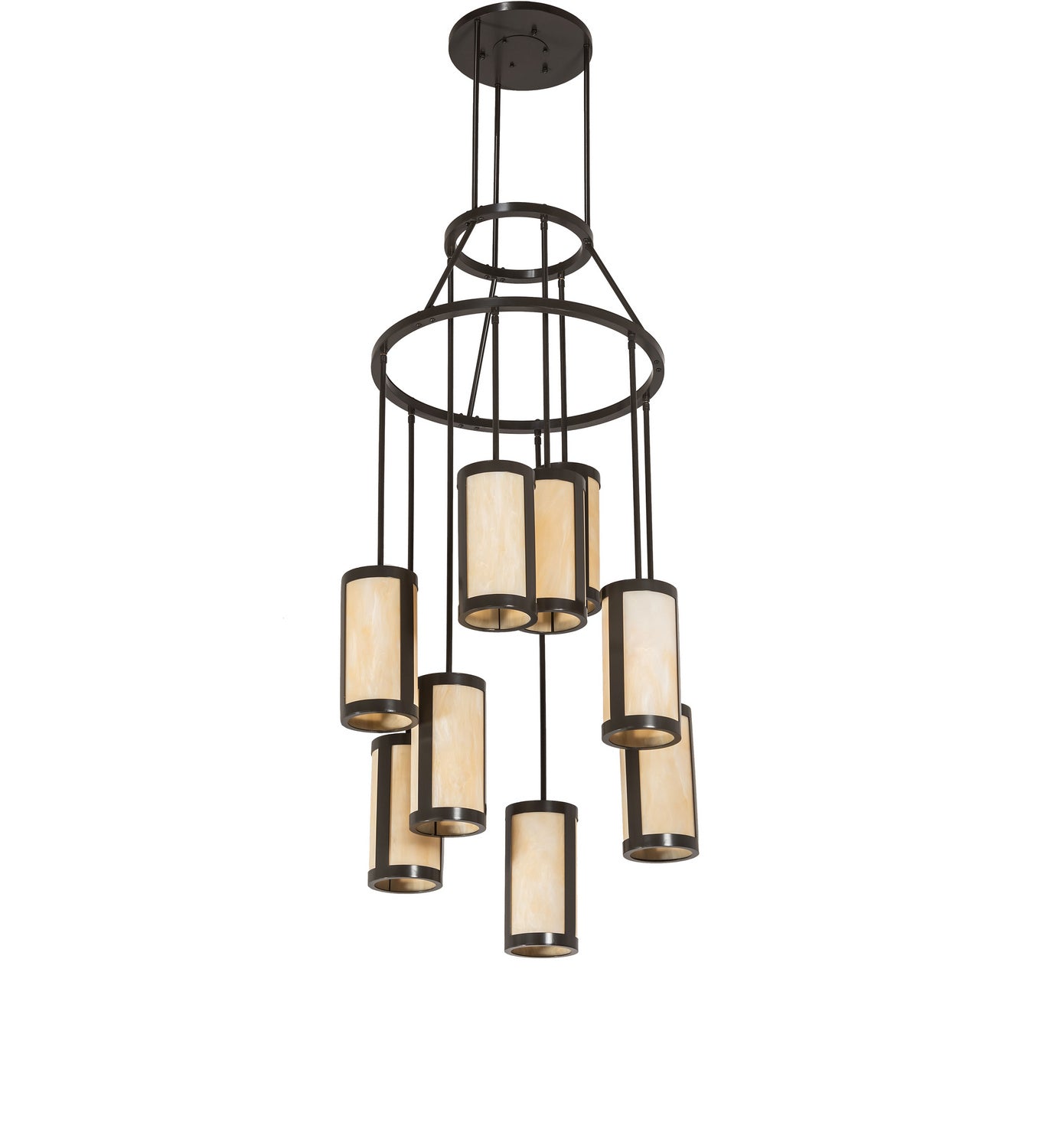 Meyda Tiffany - 246501 - Nine Light Chandelier - Cartier - Timeless Bronze