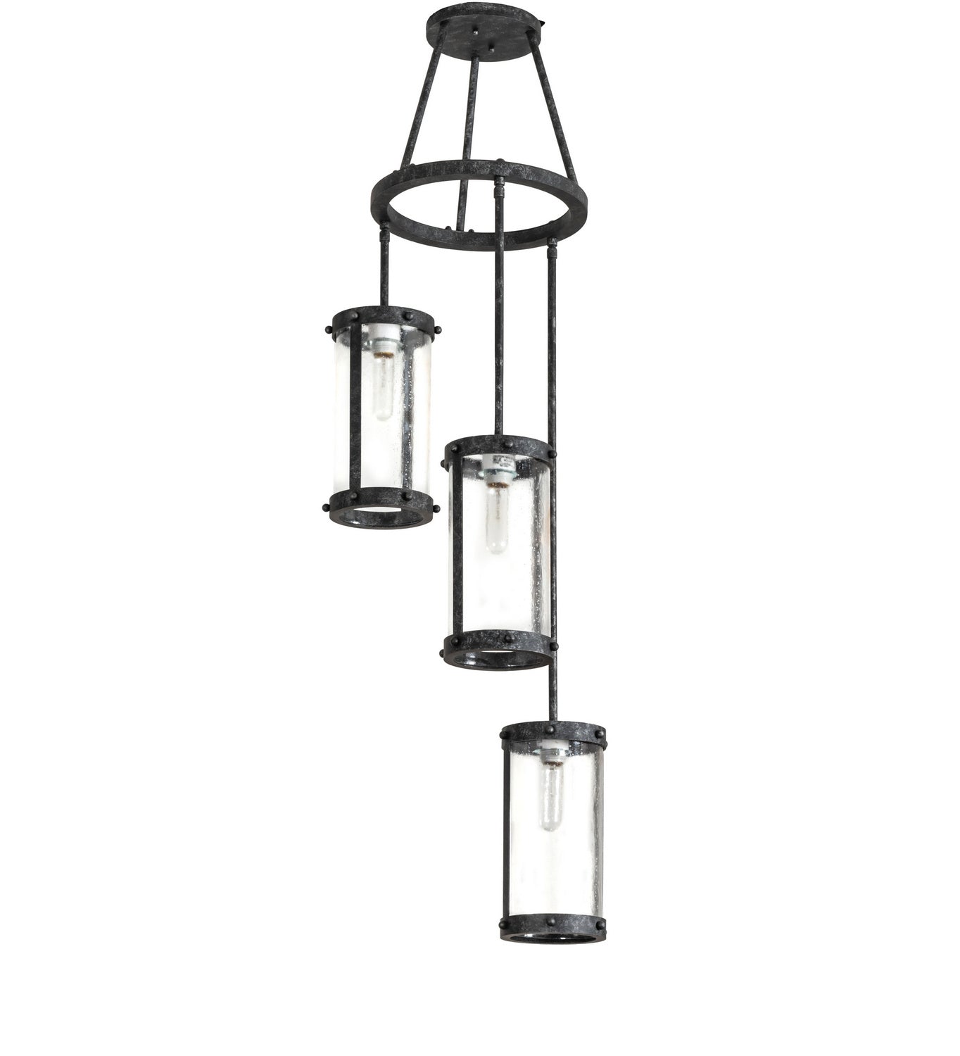 Meyda Tiffany - 246760 - Three Light Chandelier - Cartier - Gunmetal