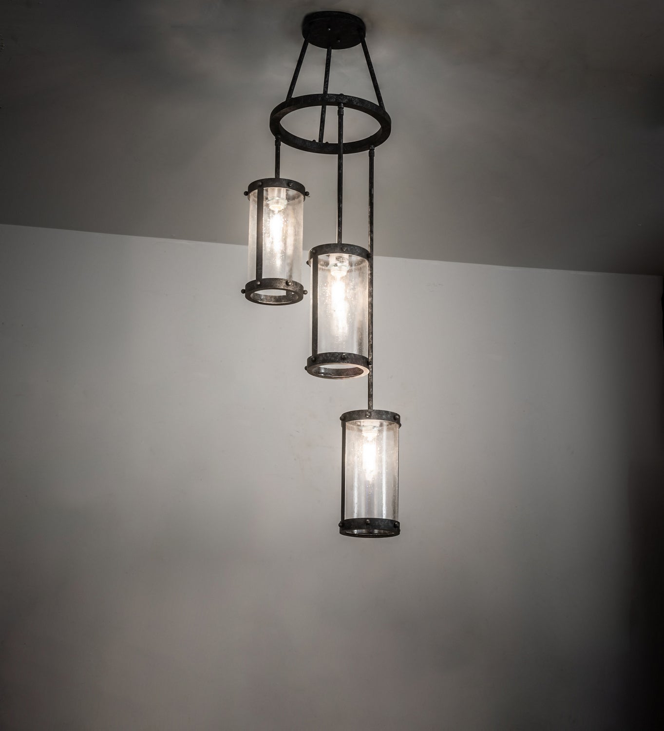 Meyda Tiffany - 246760 - Three Light Chandelier - Cartier - Gunmetal