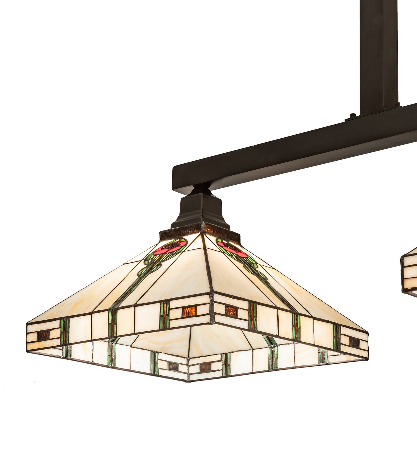 Meyda Tiffany - 247409 - Two Light Island Pendant - Parker Poppy - Craftsman Brown