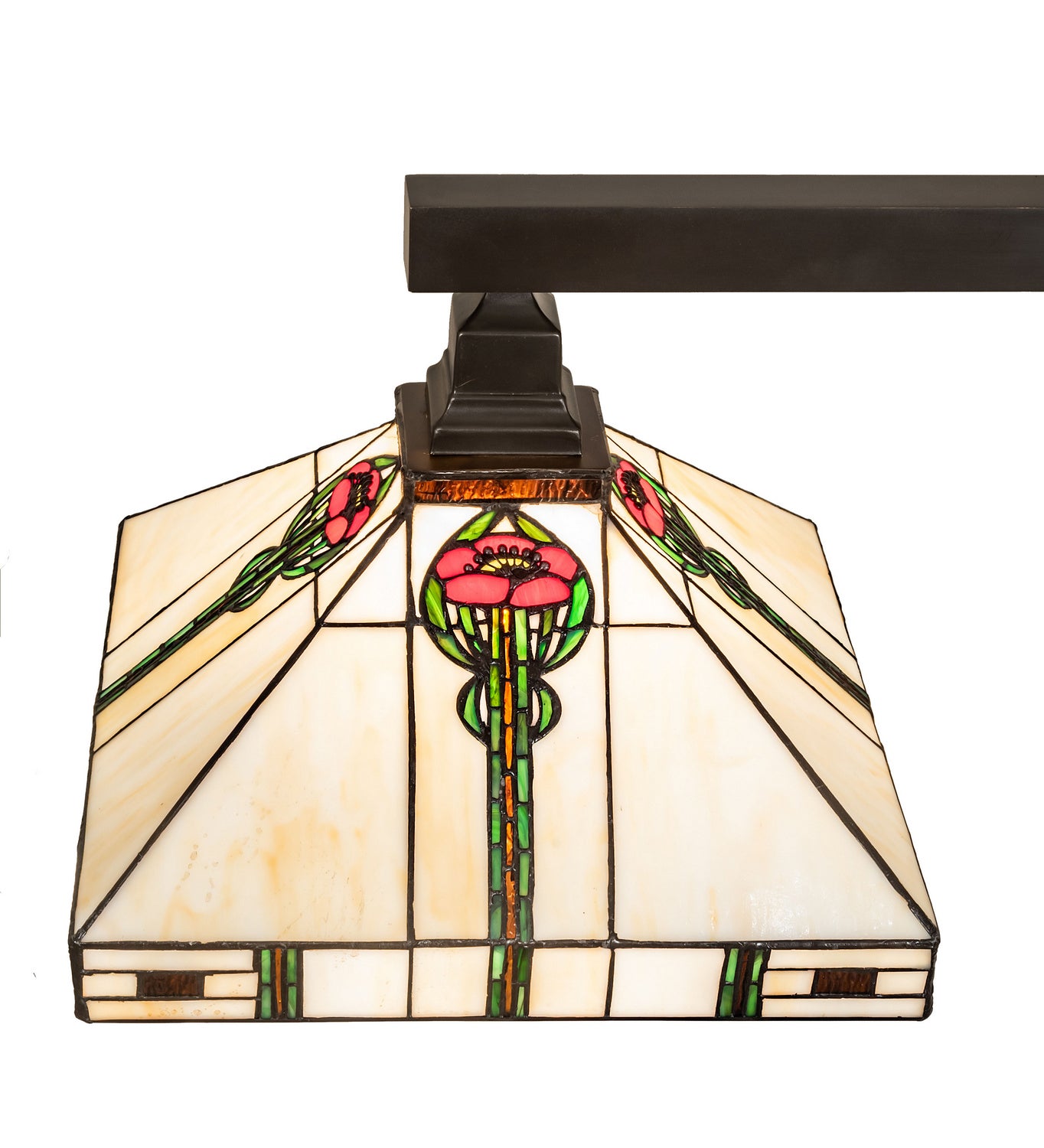 Meyda Tiffany - 247409 - Two Light Island Pendant - Parker Poppy - Craftsman Brown