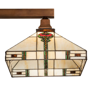 Meyda Tiffany - 250066 - Two Light Island Pendant - Parker Poppy - Craftsman Brown