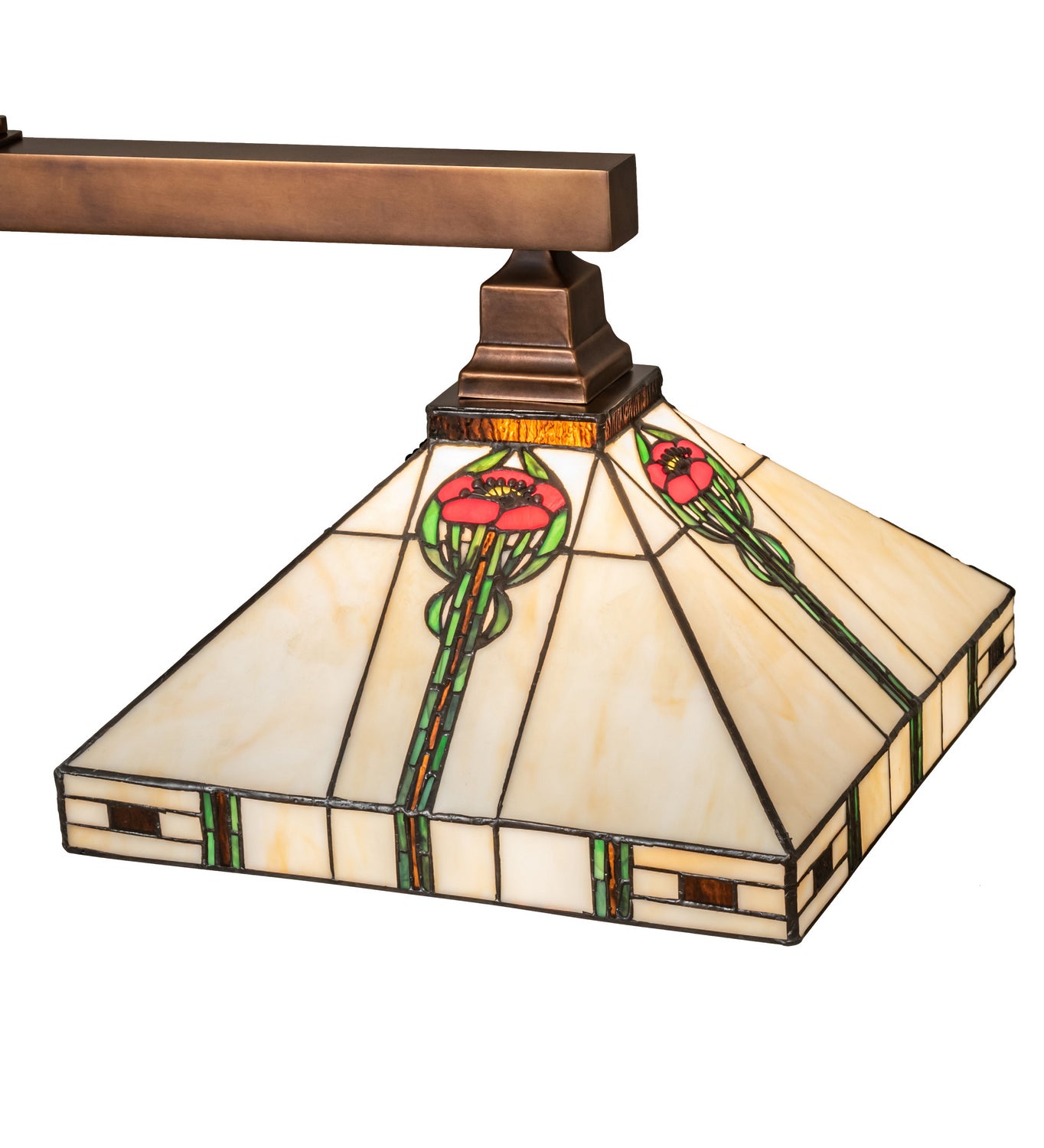 Meyda Tiffany - 250066 - Two Light Island Pendant - Parker Poppy - Craftsman Brown