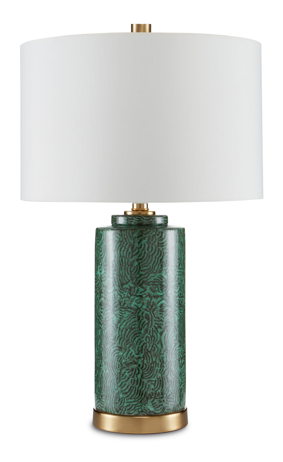 Currey and Company - 6000-0771 - One Light Table Lamp - St. Isaac - Green/Brass