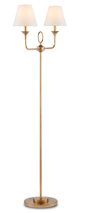 Currey and Company - 8000-0109 - Two Light Floor Lamp - Nottaway - Brass