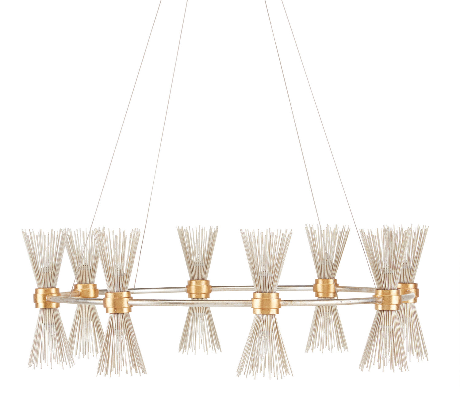 Currey and Company - 9000-0842 - 16 Light Chandelier - Novatude - Contemporary Gold Leaf/Contemporary Silver Leaf