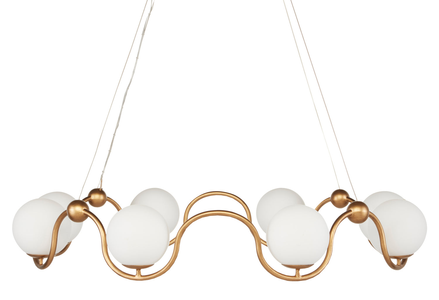 Currey and Company - 9000-0878 - Eight Light Chandelier - Equilibrium - Antique Brass/White