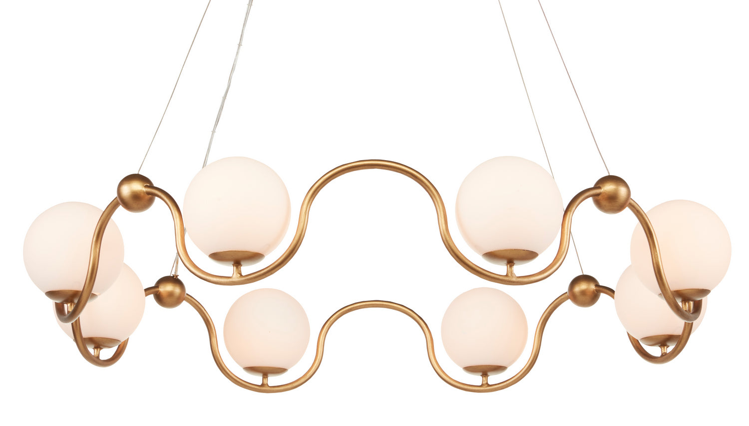 Currey and Company - 9000-0878 - Eight Light Chandelier - Equilibrium - Antique Brass/White